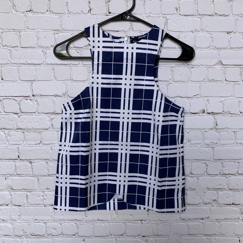 STYLESTALKER - Plaid Check Racerback Tank